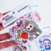 Promo 10 mini packs de stickers Labubu (5 stickers x pack, 6 cm). 