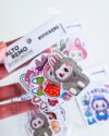 Promo 10 mini packs de stickers Labubu (5 stickers x pack, 6 cm). 