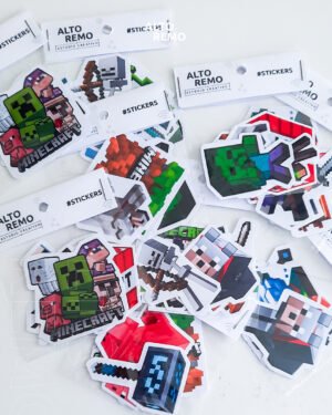minipack-minecraft-2 Promo 10 mini packs de stickers Minecraft (5 stickers x pack, 6 cm).