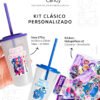 Kit Clásico x10 – Vasos Glitter N°1 Personalizados + Stickers | Souvenir Infantil