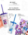 Kit Clásico x10 – Vasos Glitter N°1 Personalizados + Stickers | Souvenir Infantil