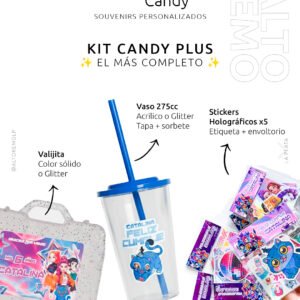 Kit Plus x10 – Vasos N°1 + Valijita + Stickers Personalizados | Souvenir Infantil